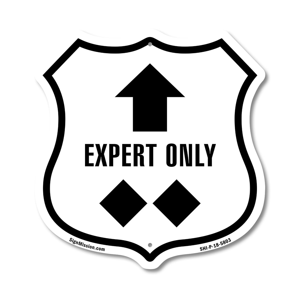 Expert Only Trail Ski Slope Up
