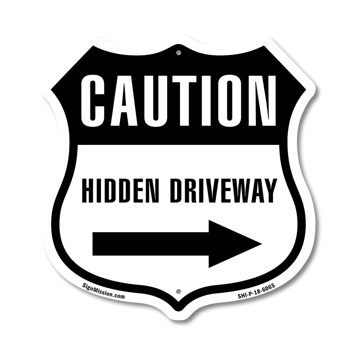Caution Hidden Driveway Right