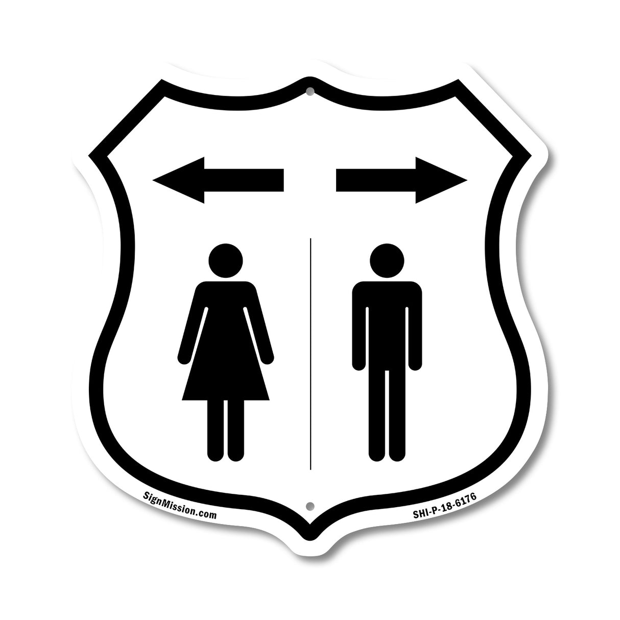 Restroom Women Left Arrow Men Right Arrow