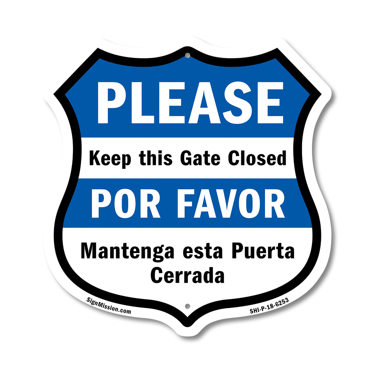Keep Gate Closed Sign Bilingual English / Spanish