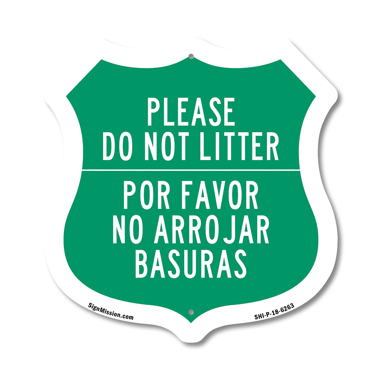 Please Do Not Litter Bilingual English / Spanish