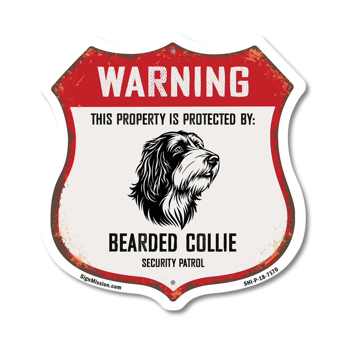 Warning This Property is Protected by Bearded Collie