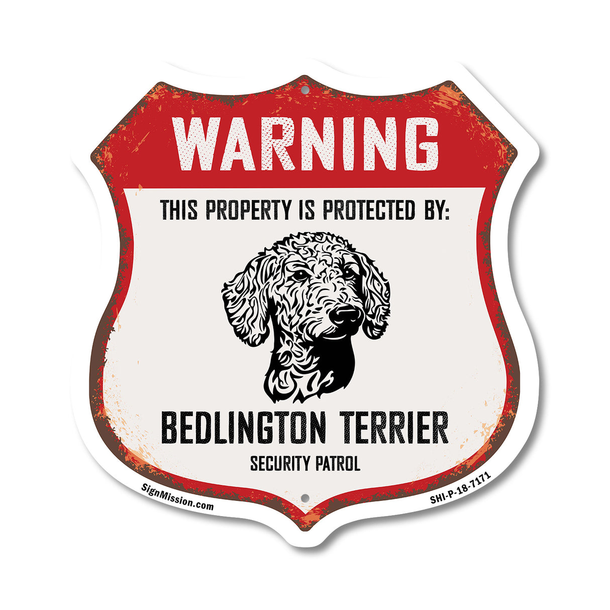 Warning This Property is Protected by Bedlington Terrier