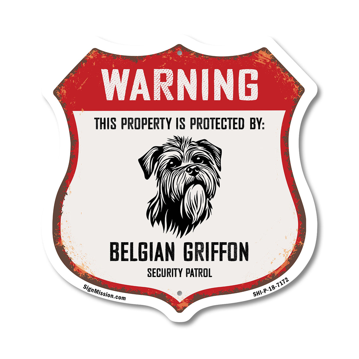 Warning This Property is Protected by Belgian Griffon