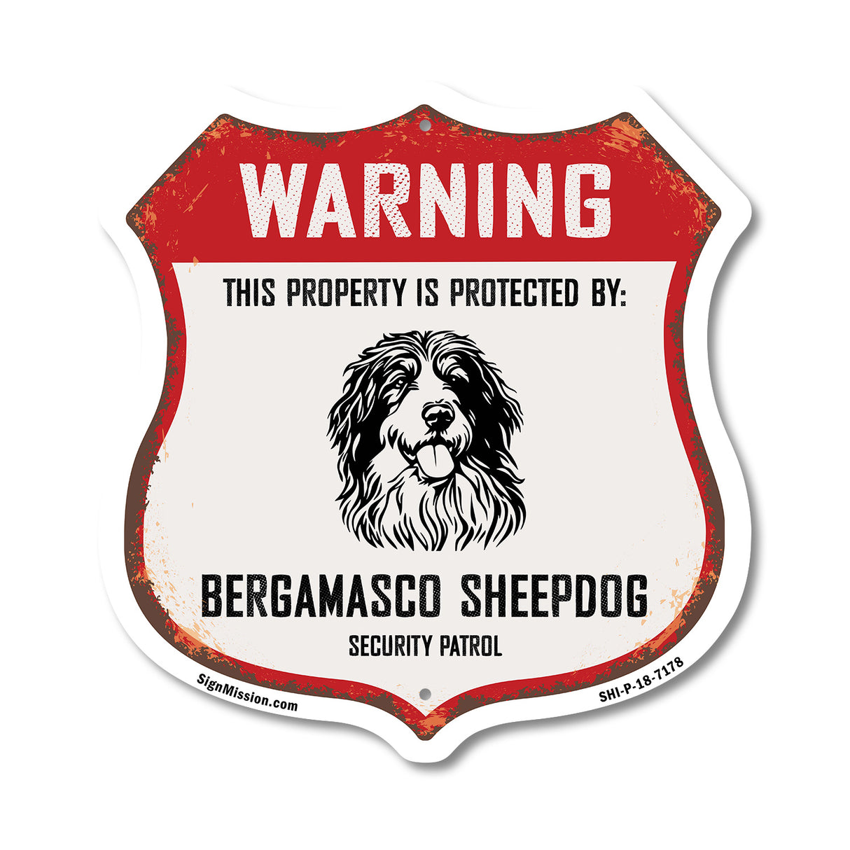 Warning This Property is Protected by Bergamasco Sheepdog