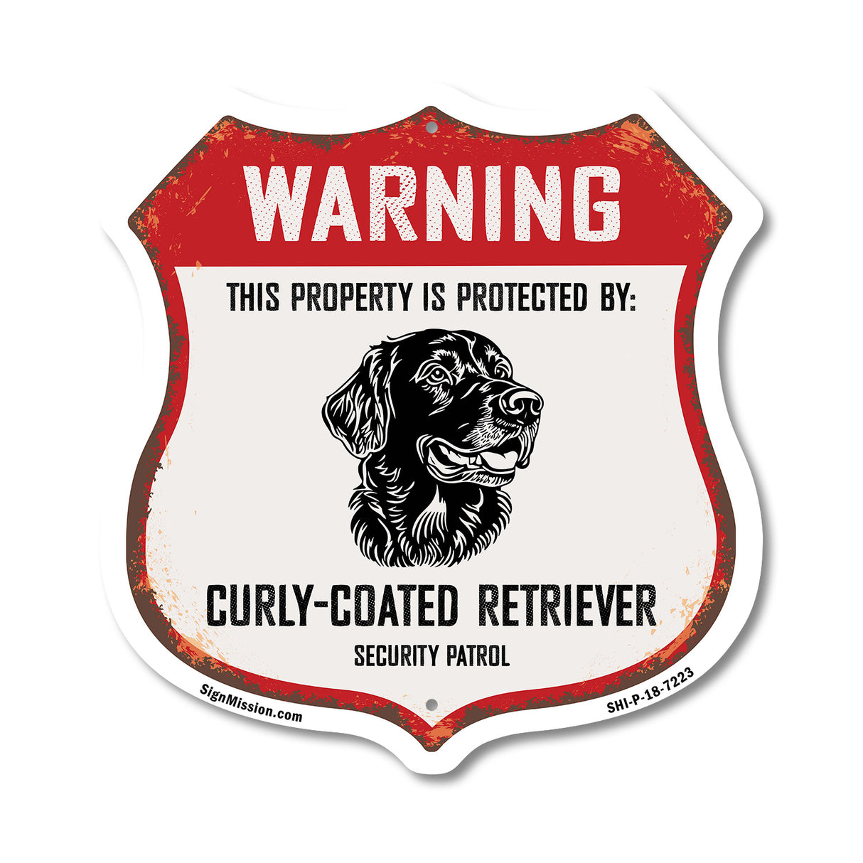 Warning This Property is Protected by Curly-Coated Retriever