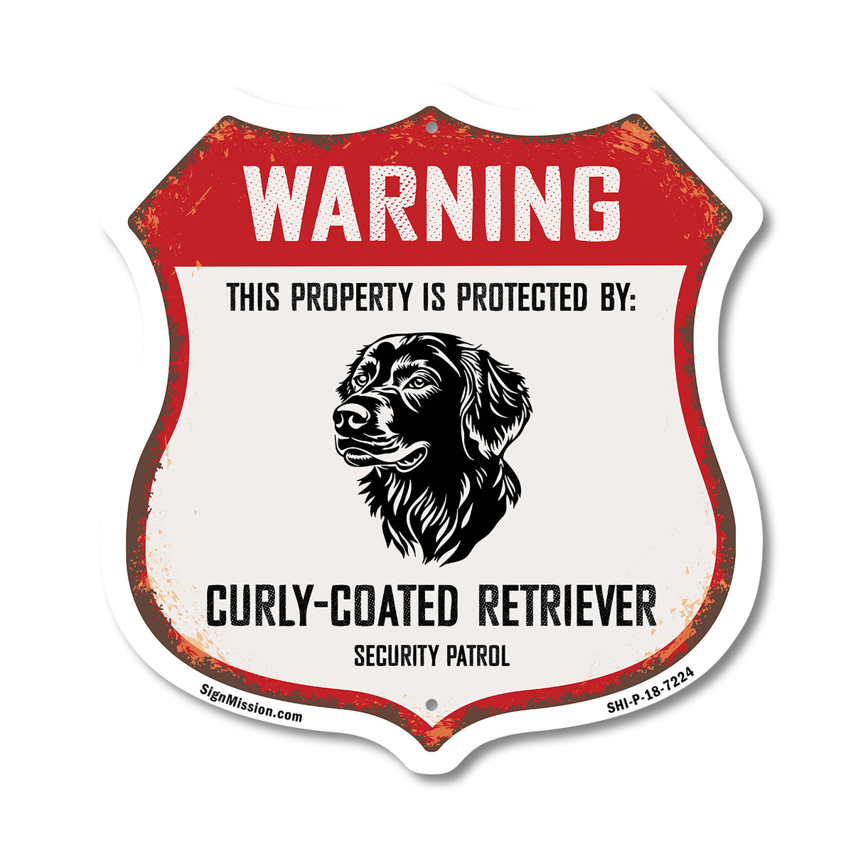 Warning This Property is Protected by Curly Coated Retriever