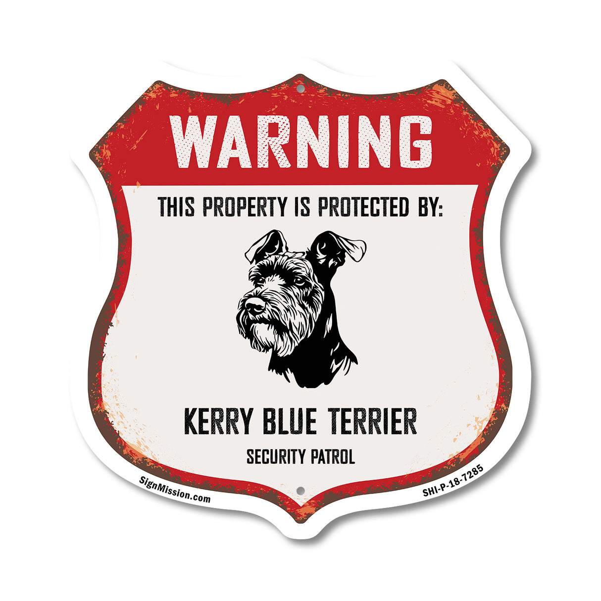 Warning This Property is Protected by Kerry Blue Terrier