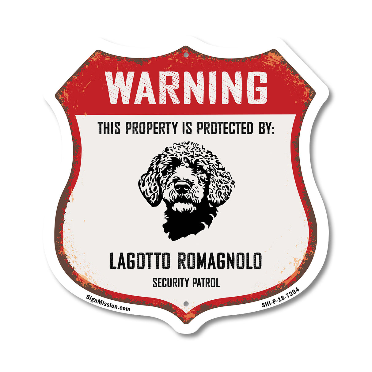 Warning This Property is Protected by Lagotto Romagnolo