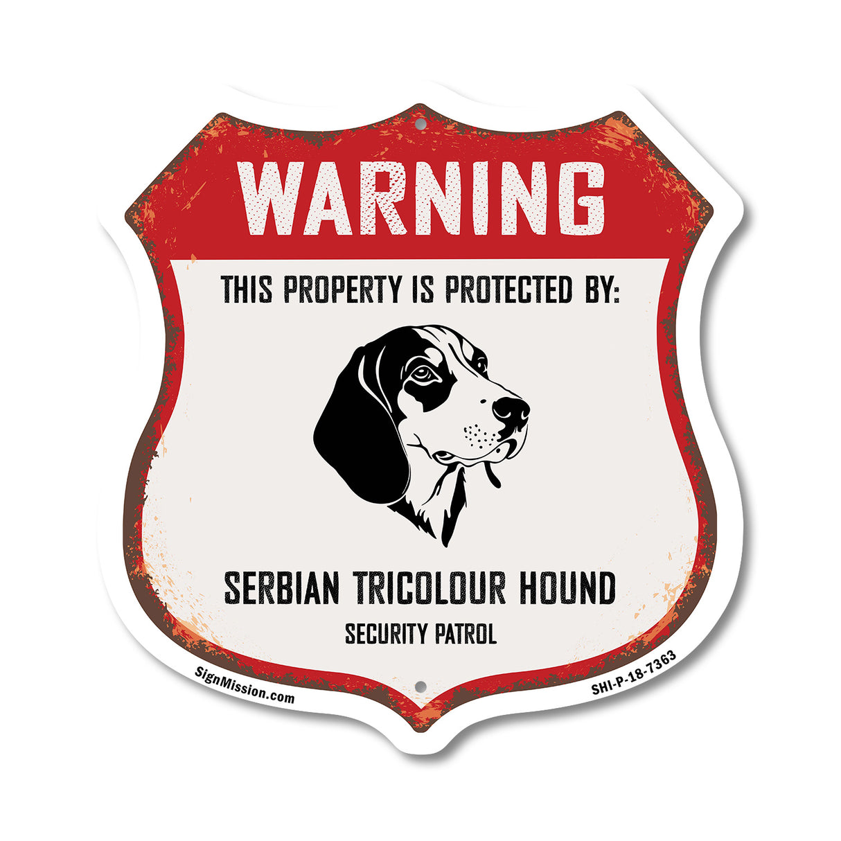 Warning This Property is Protected by Serbian Tricolour Hound