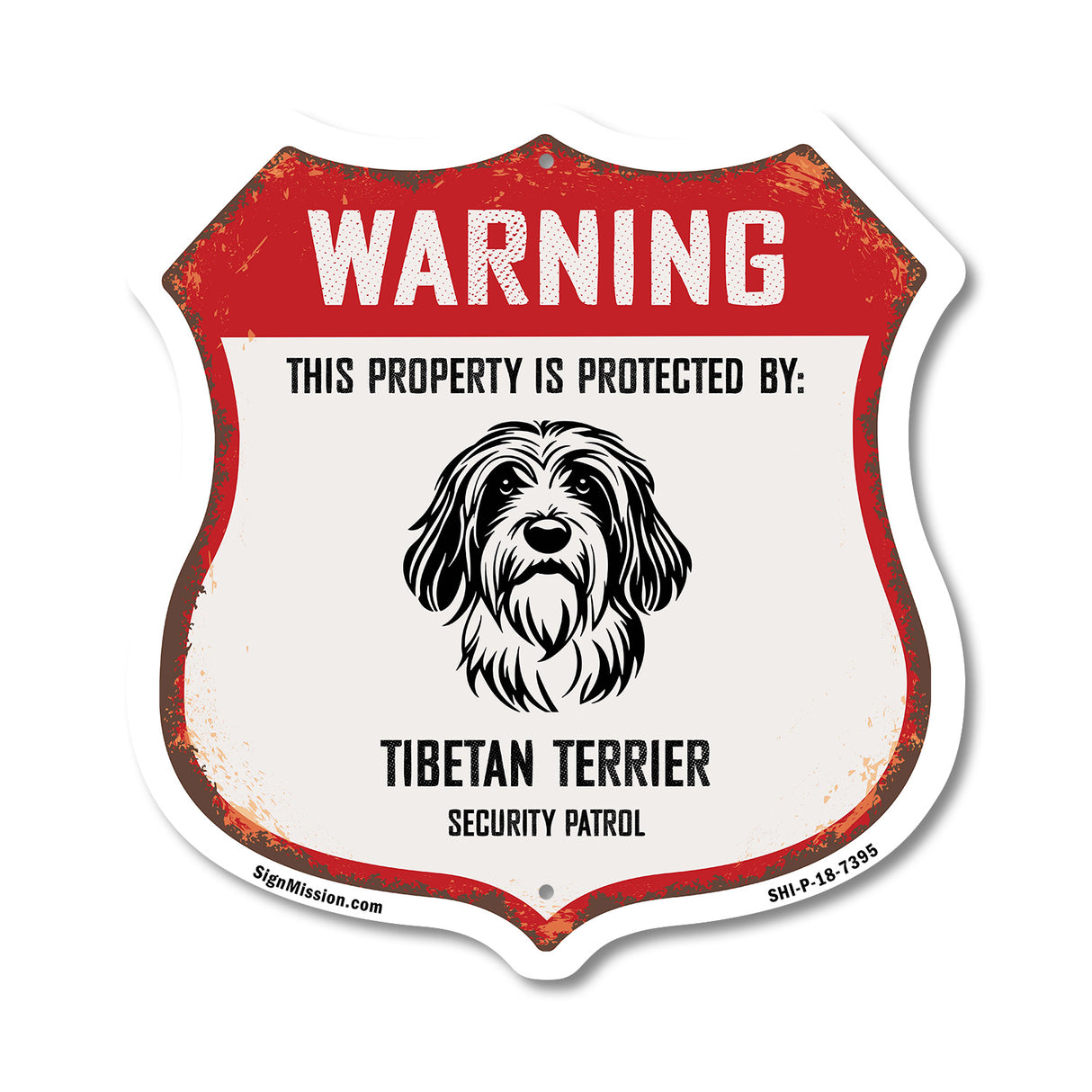 Warning This Property is Protected by Tibetan Terrier
