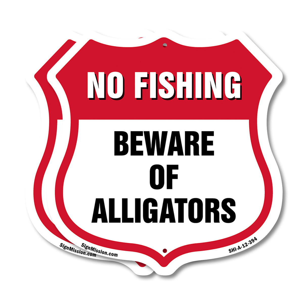 No Fishing Shield Sign Beware Of Alligators