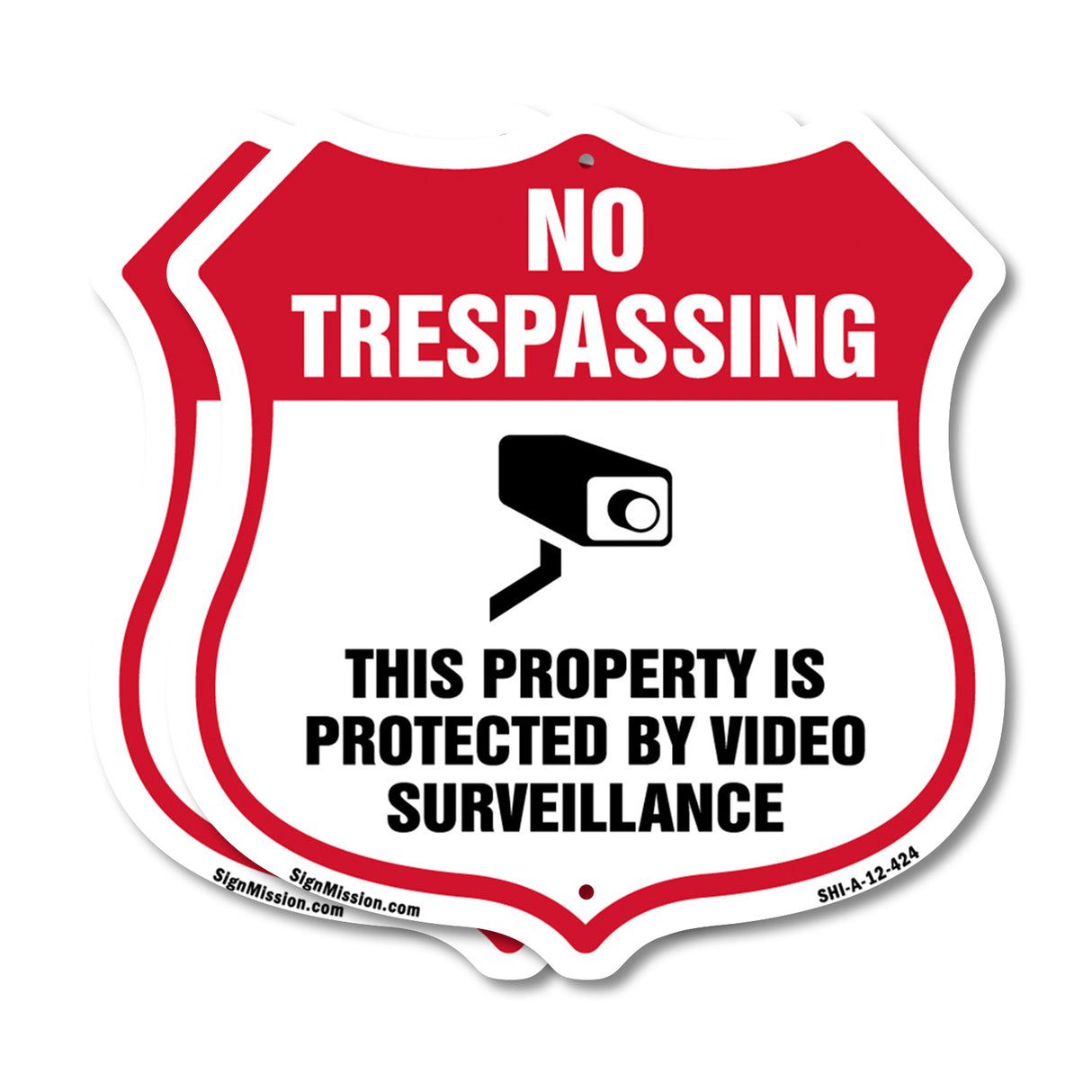 No Trespassing Shield Sign This Property Is Protected By Video Surveillance