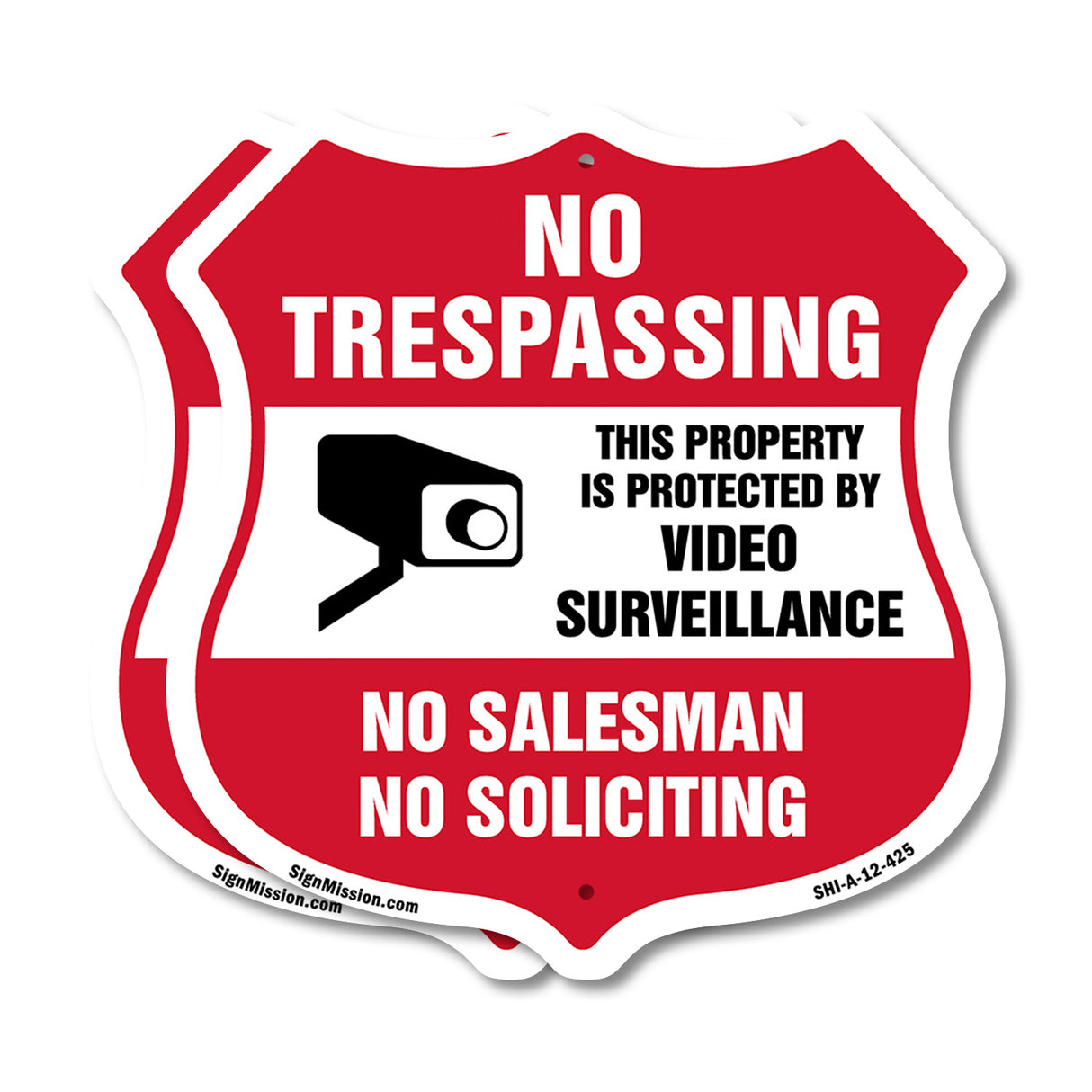 No Trespassing Sign This Property Is Protected By Video Surveillance No Salesman No Soliciting