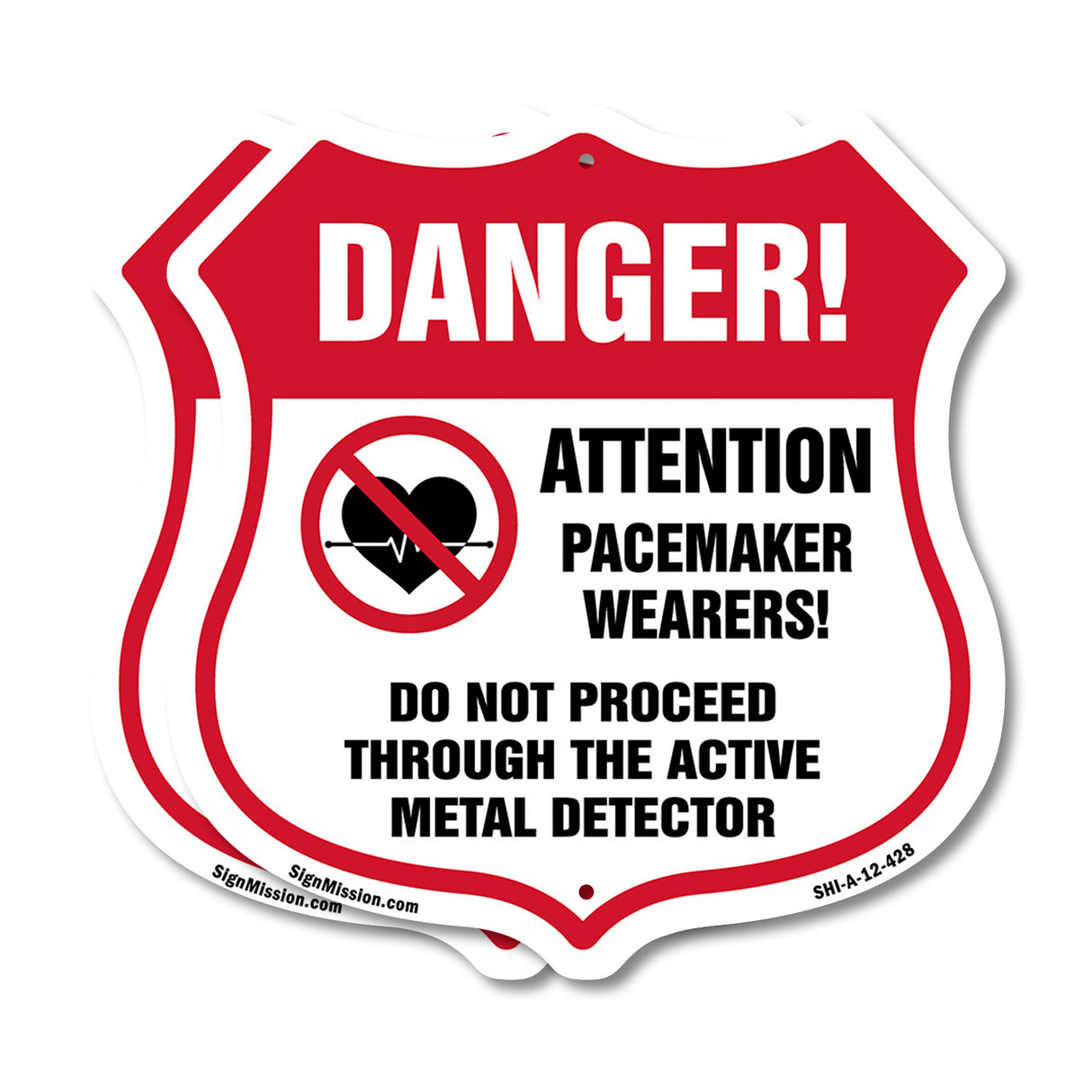 Pacemaker Wearers Danger! Attention Pacemaker Wearers. Do Not Proceed Through The Active Metal Detector
