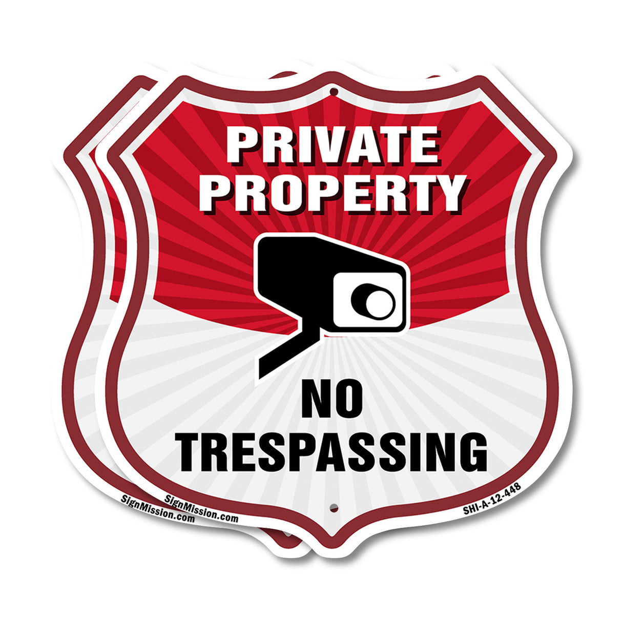 Private Property Shield Sign No Trespassing