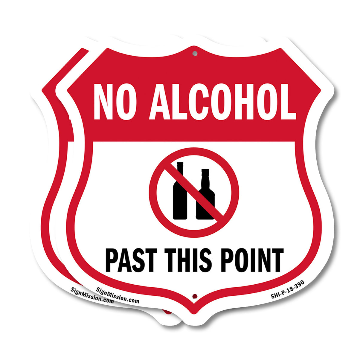 No Alcohol Shield Sign No Alcohol Past This Point