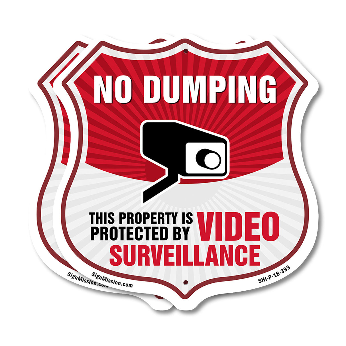 No Dumping Shield Sign This Property Is Protected By Video Surveillance
