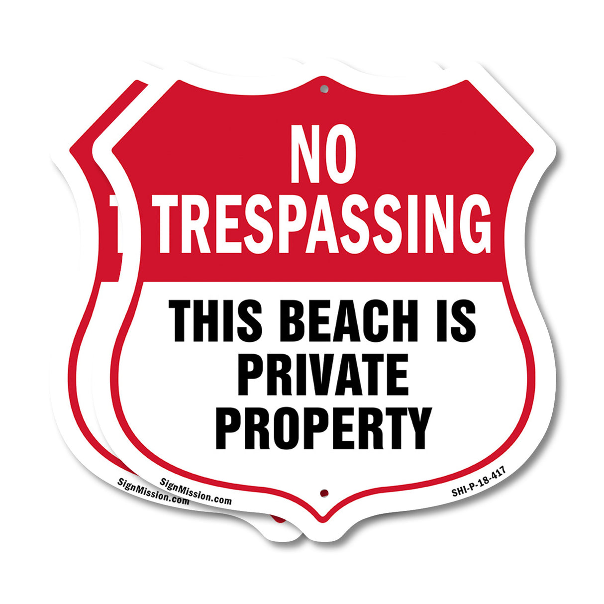 No Trespassing Shield Sign This Beach Is Private Property
