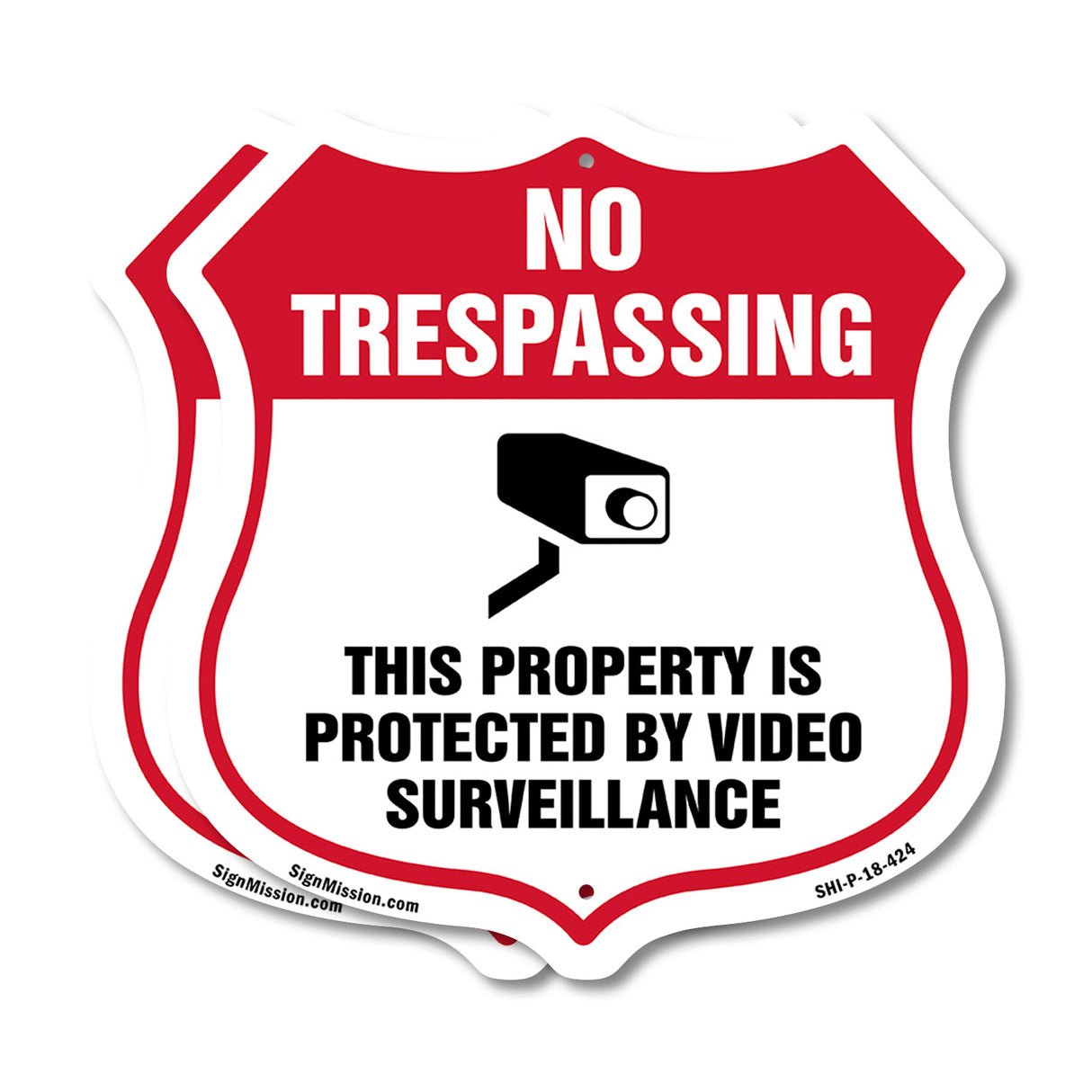 No Trespassing Shield Sign This Property Is Protected By Video Surveillance