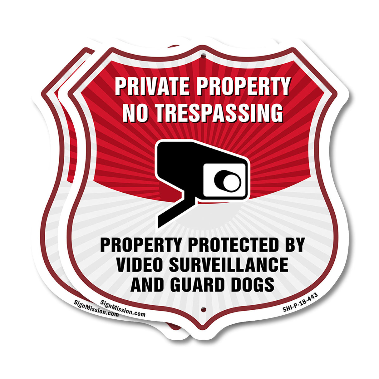 Private Property No Trespassing Property Protected By Video Surveillance And Guard Dogs