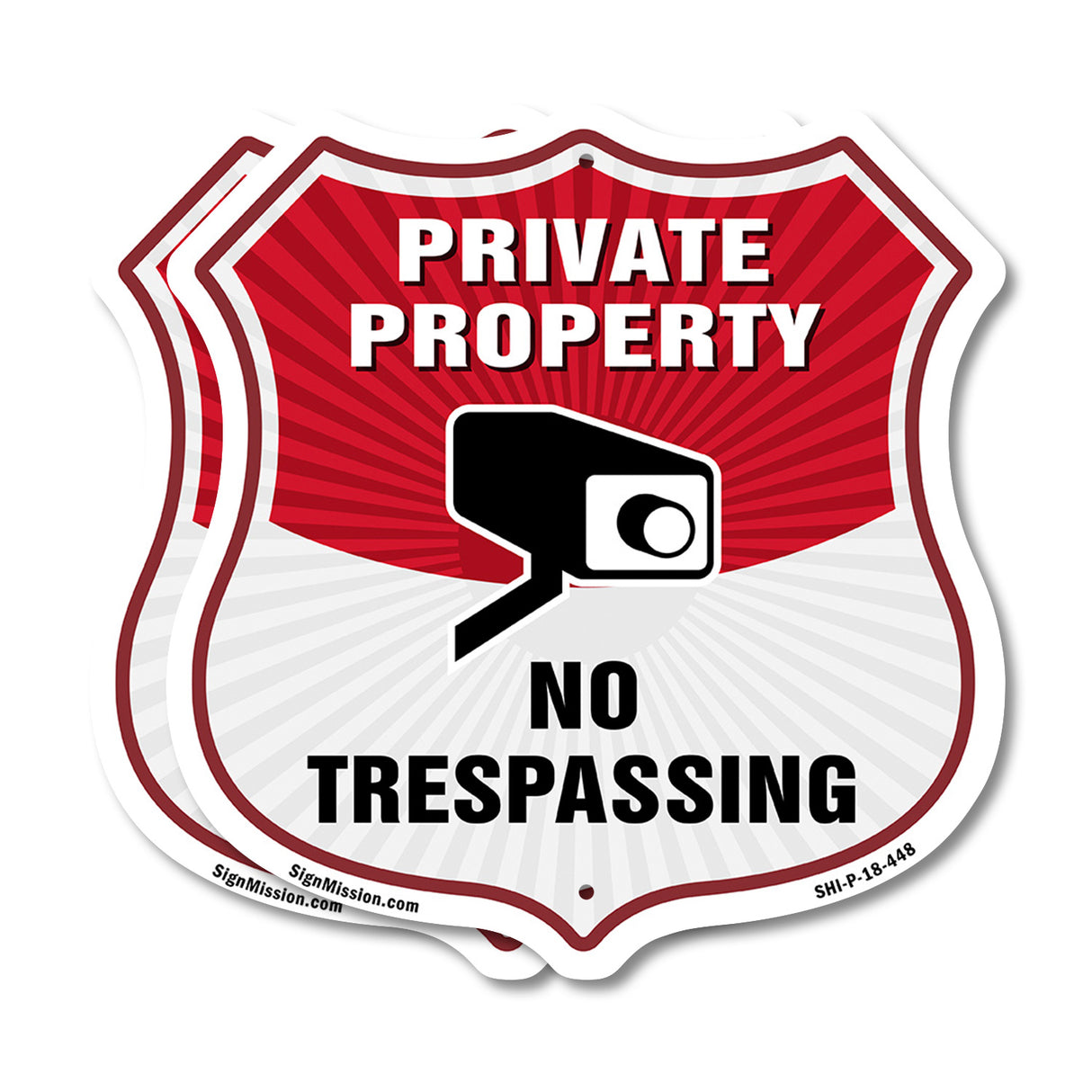 Private Property Shield Sign No Trespassing