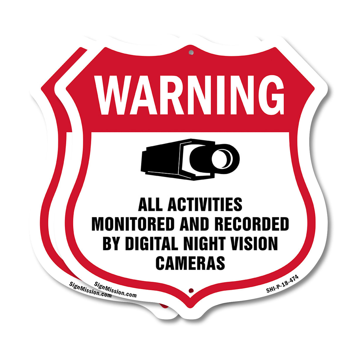 Video Surveillance Warning All Activities Monitored And Recorded By Digital Night Vision Cameras