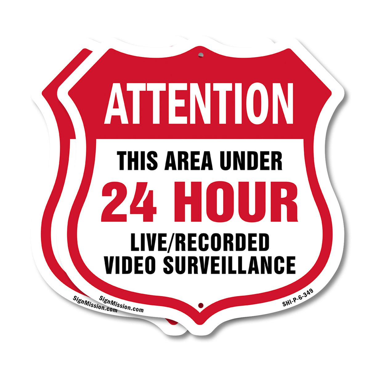Attention This Area Under 24 Hour Live Recorded Video Surveillance