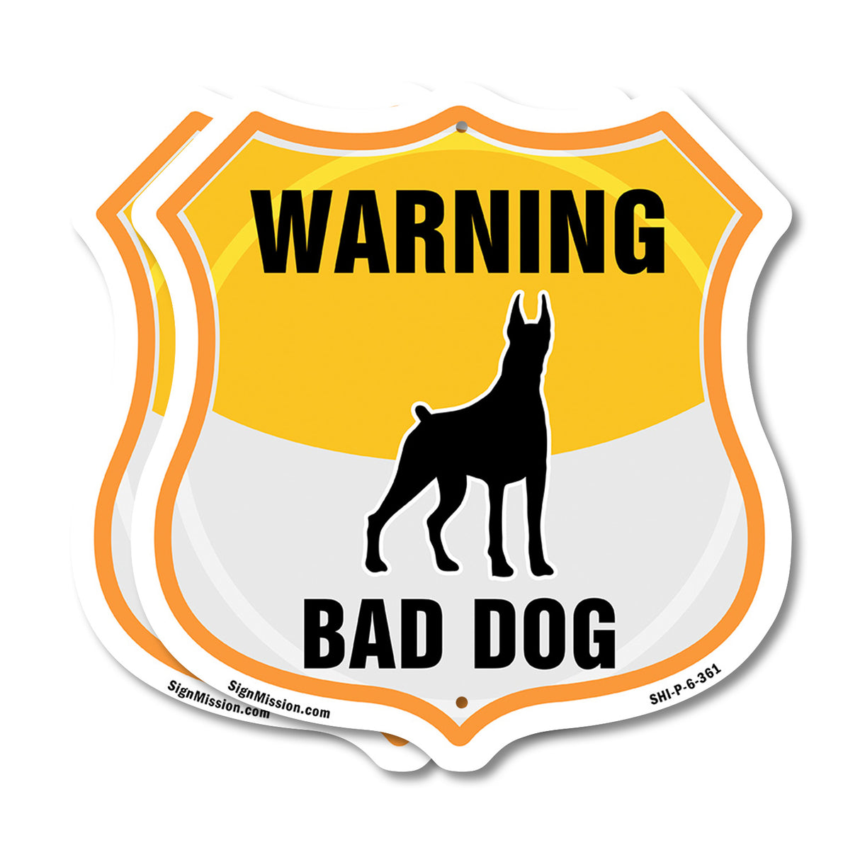 Beware Of Dog Shield Sign Warning Bad Dog