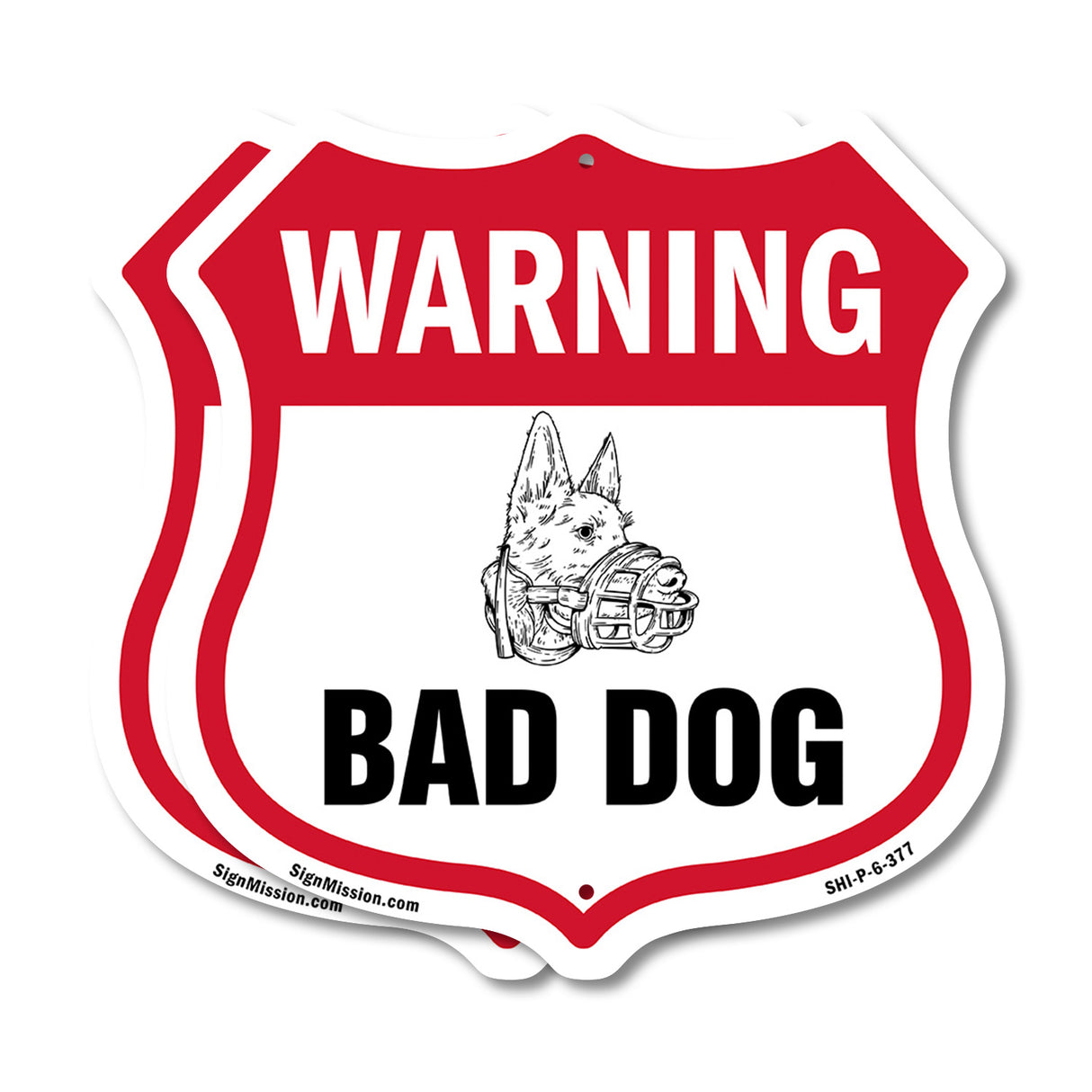 Dog Warning Shield Sign Bad Dog