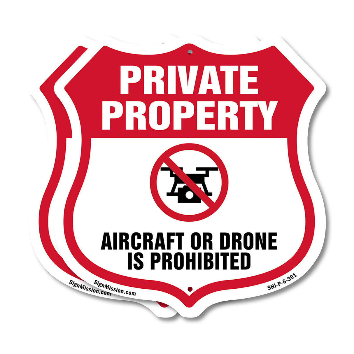 No Drone Shield Sign Aircraft Or Drone Is Prohibited