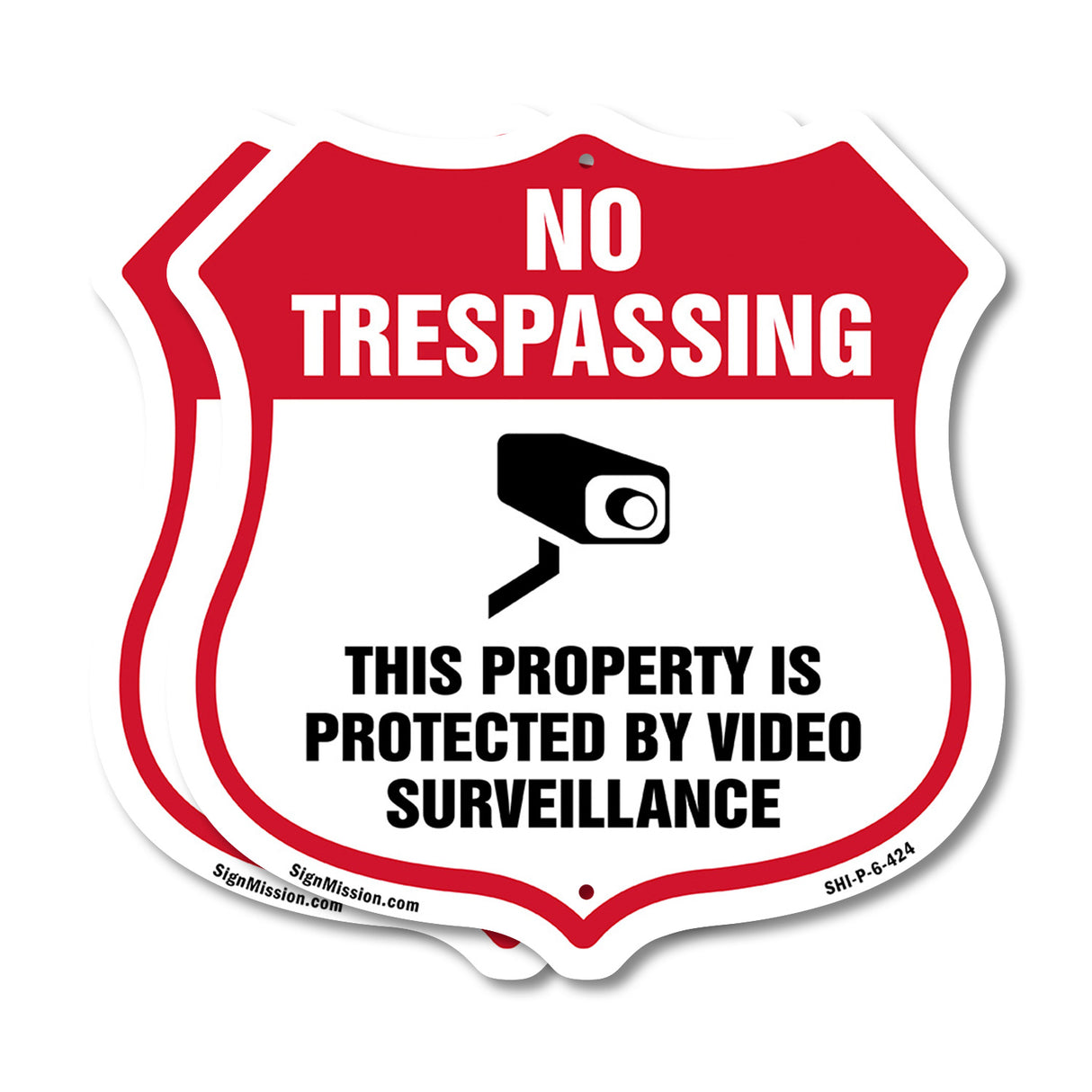 No Trespassing Shield Sign This Property Is Protected By Video Surveillance