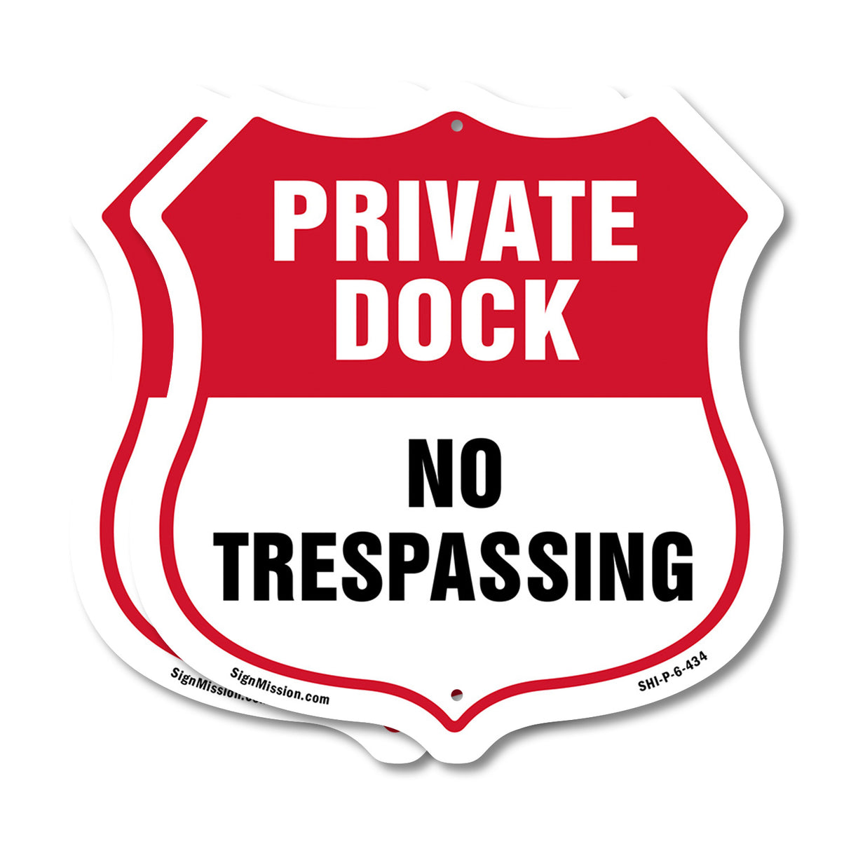 Private Dock Shield Sign No Trespassing