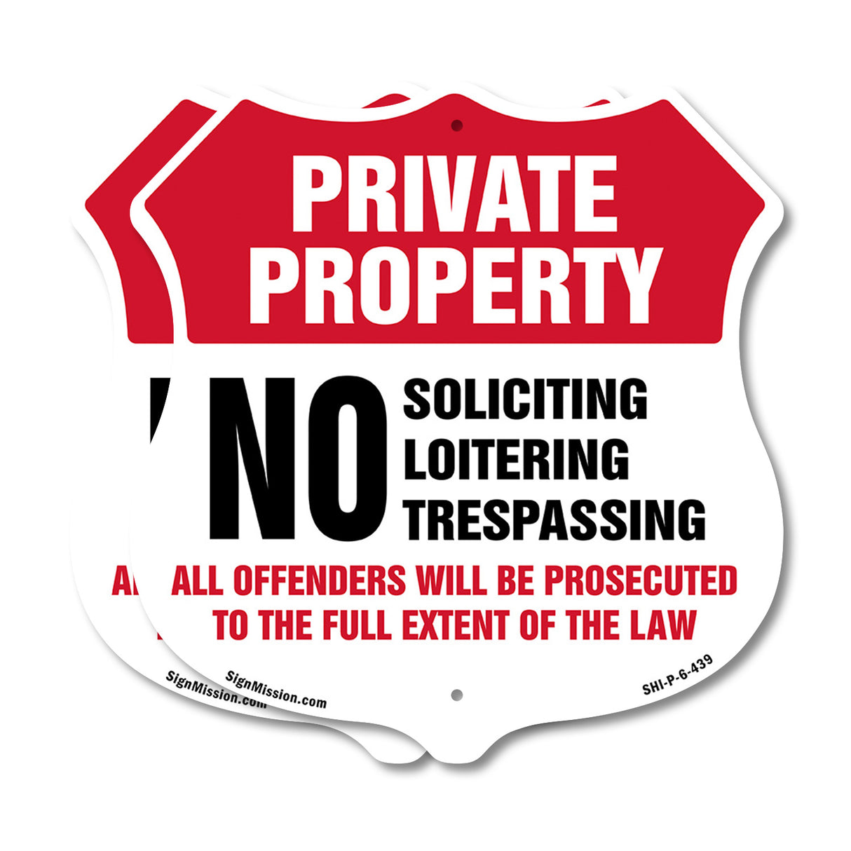 Private Property Shield Label Set No Soliciting Loitering Trespassing All Offenders Will Be Prosecuted To The Full Extent Of Law