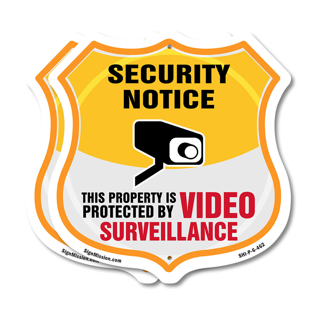 Security Notice Shield Sign This Property Is Protected By Video Surveillance