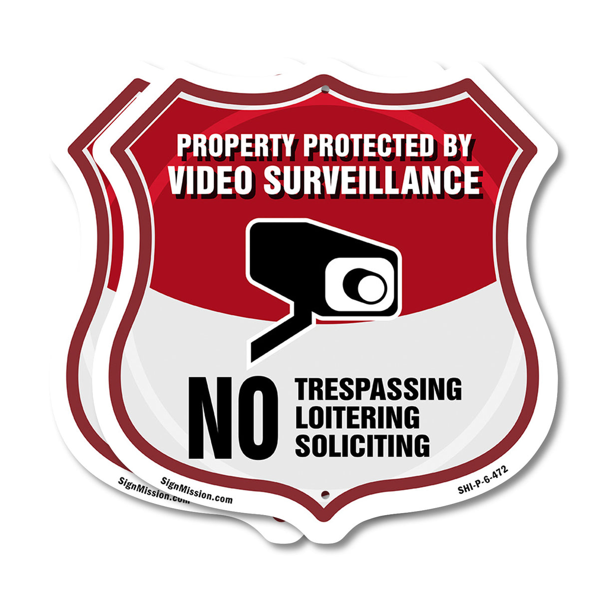 Video Surveillance Property Protected By Video Surveillance. No Trespassing Loitering Soliciting