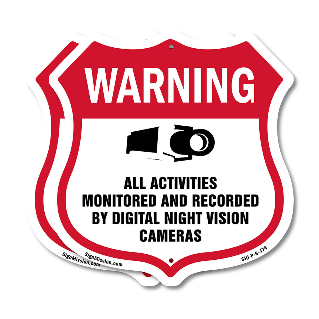 Video Surveillance Warning All Activities Monitored And Recorded By Digital Night Vision Cameras