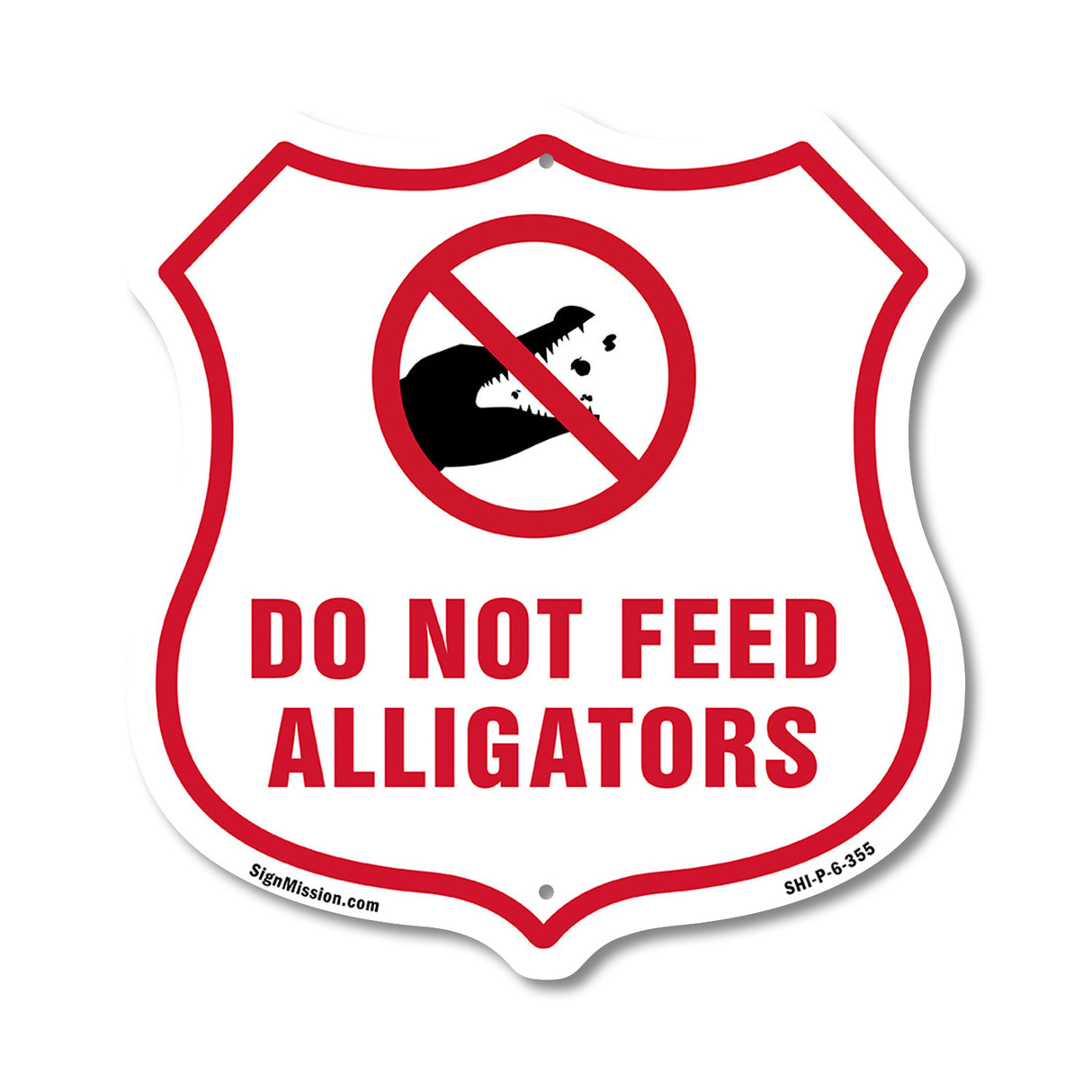 Alligator Warning Shield Sign Do Not Feed Alligators