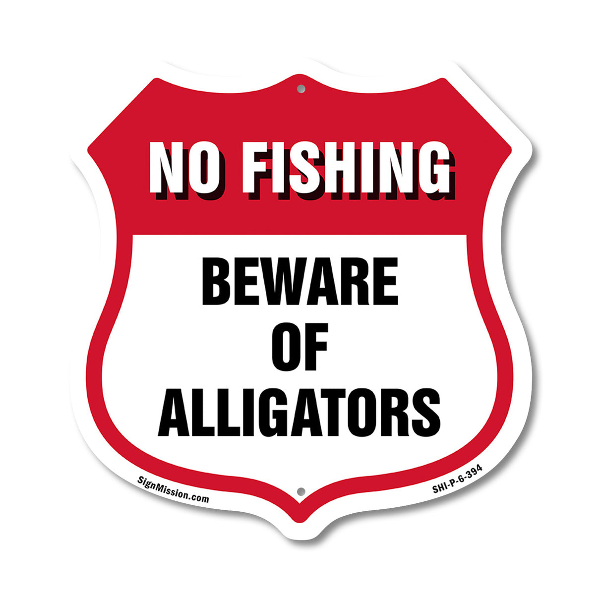 No Fishing Shield Sign Beware Of Alligators