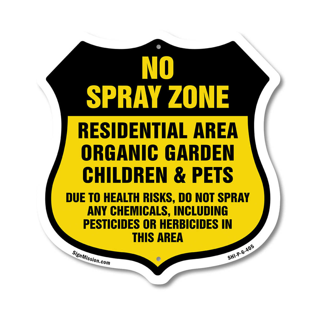 No Spray Shield Sign No Spray Zone Residential Area Organic Garden Children And Pets