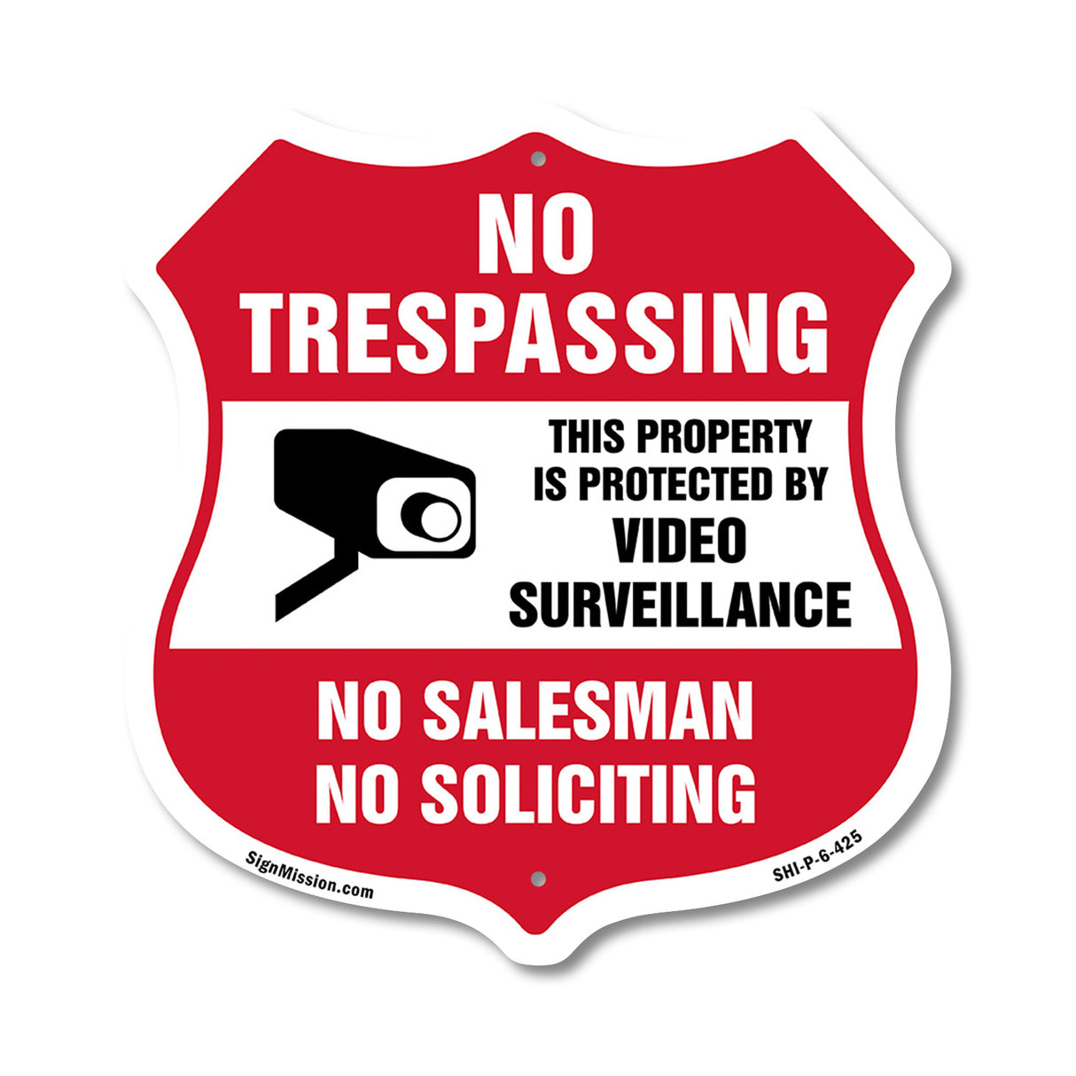 No Trespassing Sign This Property Is Protected By Video Surveillance No Salesman No Soliciting
