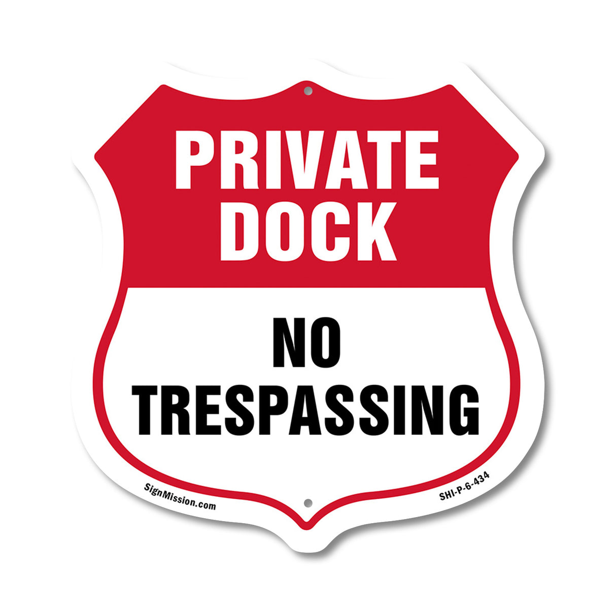 Private Dock Shield Sign No Trespassing