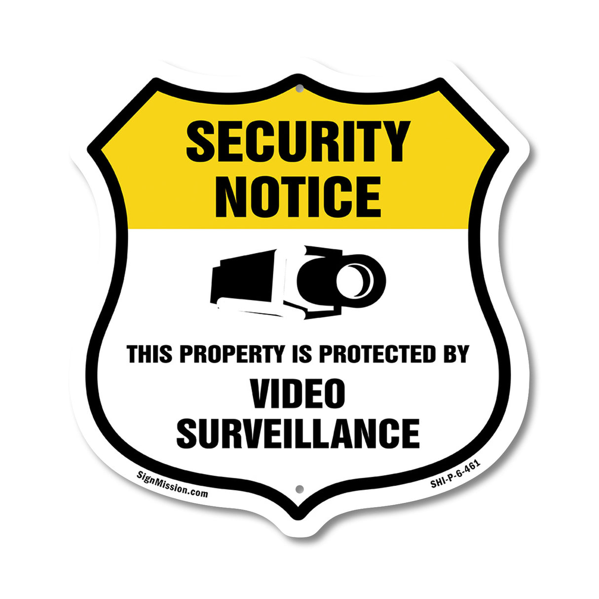 Security Notice Shield Sign This Property Is Protected By Video Surveillance