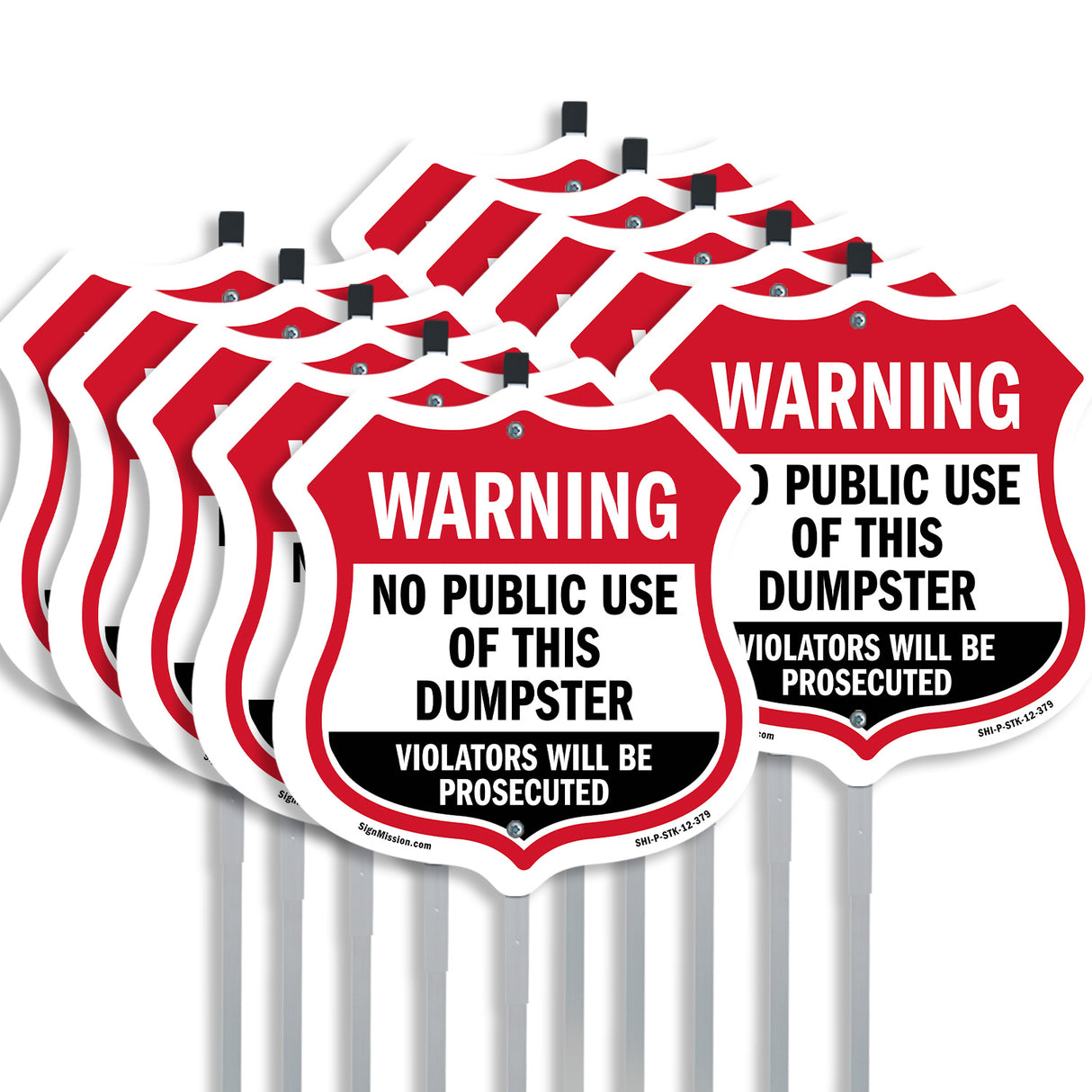 Dumpster Shield Sign Warning No Public Use Of This Dumpster Violators Will Be Prosecuted