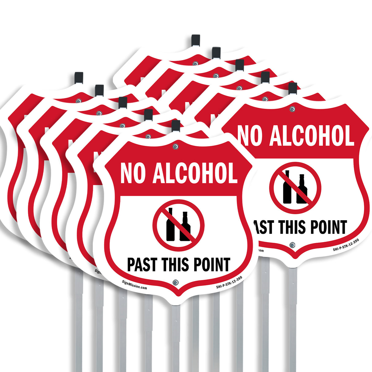 No Alcohol Shield Sign No Alcohol Past This Point