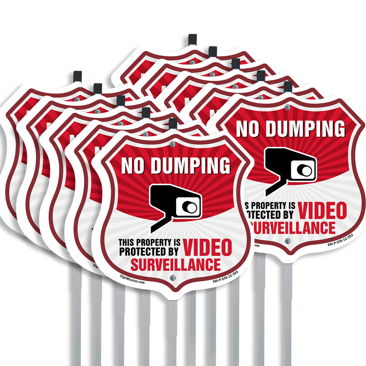 No Dumping Shield Sign This Property Is Protected By Video Surveillance