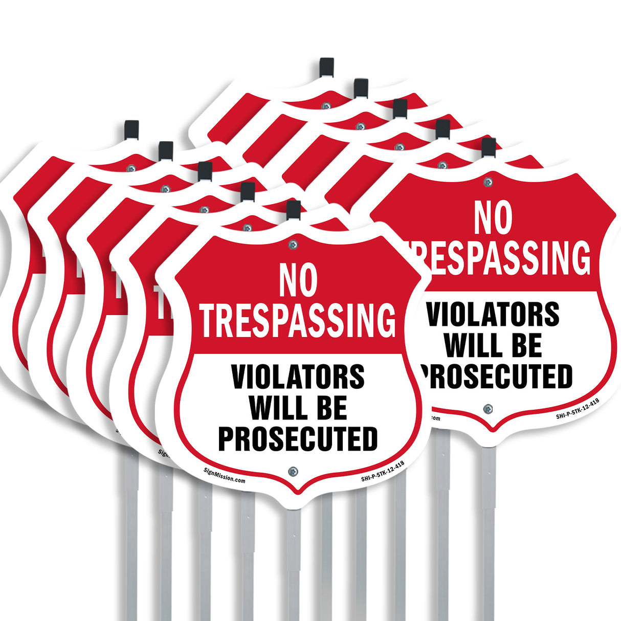 No Trespassing Shield Sign Violators Will Be Prosecuted