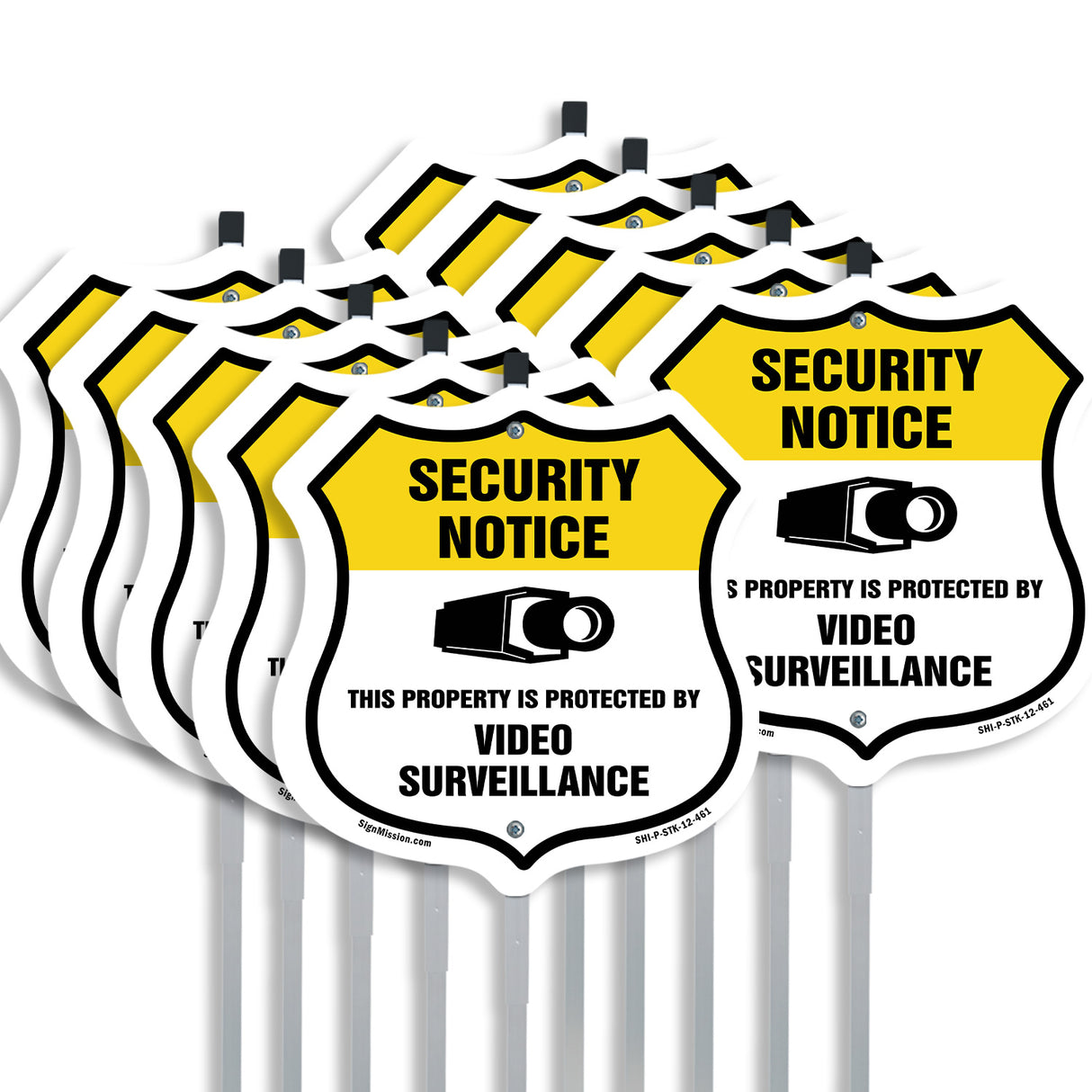 Security Notice Shield Sign This Property Is Protected By Video Surveillance