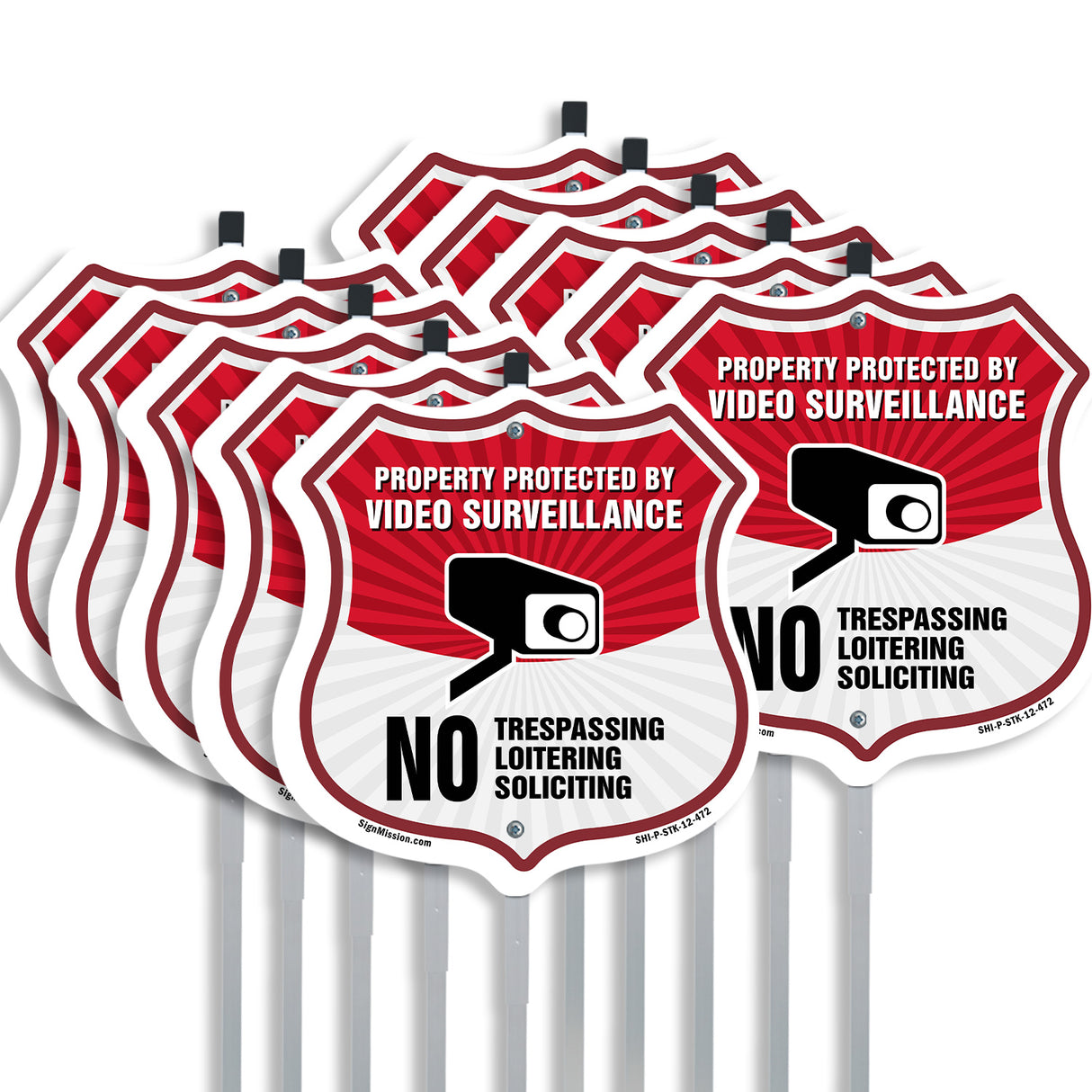 Video Surveillance Property Protected By Video Surveillance. No Trespassing Loitering Soliciting