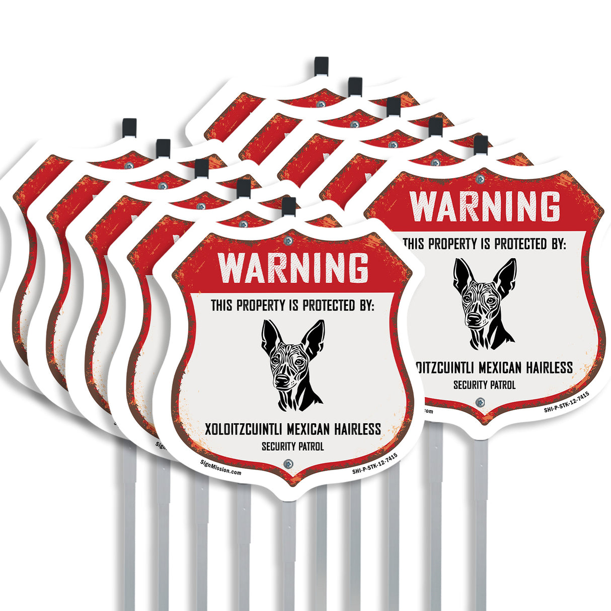 Warning This Property is Protected by Xoloitzcuintli Mexican Hairless